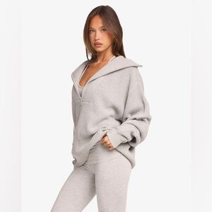 CSB IM Oversized Knit Sweater in Grey Marl Size XS